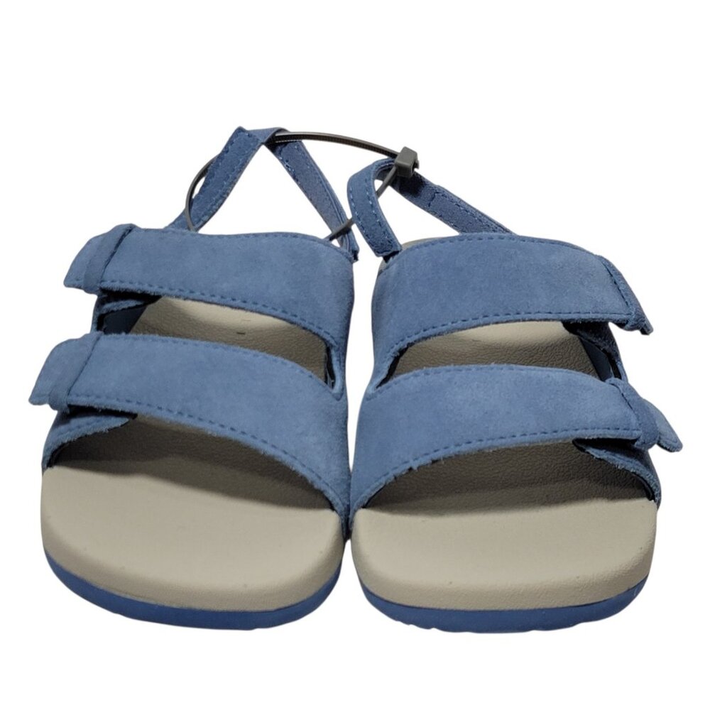Reef Ojai Sandals Big Kid Size 12 Suede Leather Upper Unisex Backstrap Blue NWOT - Picture 3 of 13